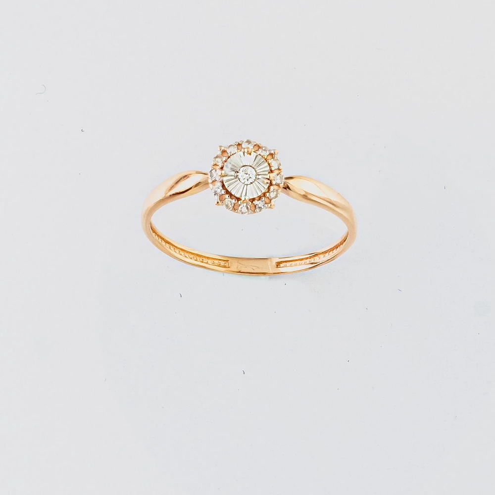 Кольцо с бриллиантом из красного золота 585 пробы Кольцо с бриллиантом из красного золота 585 пробы