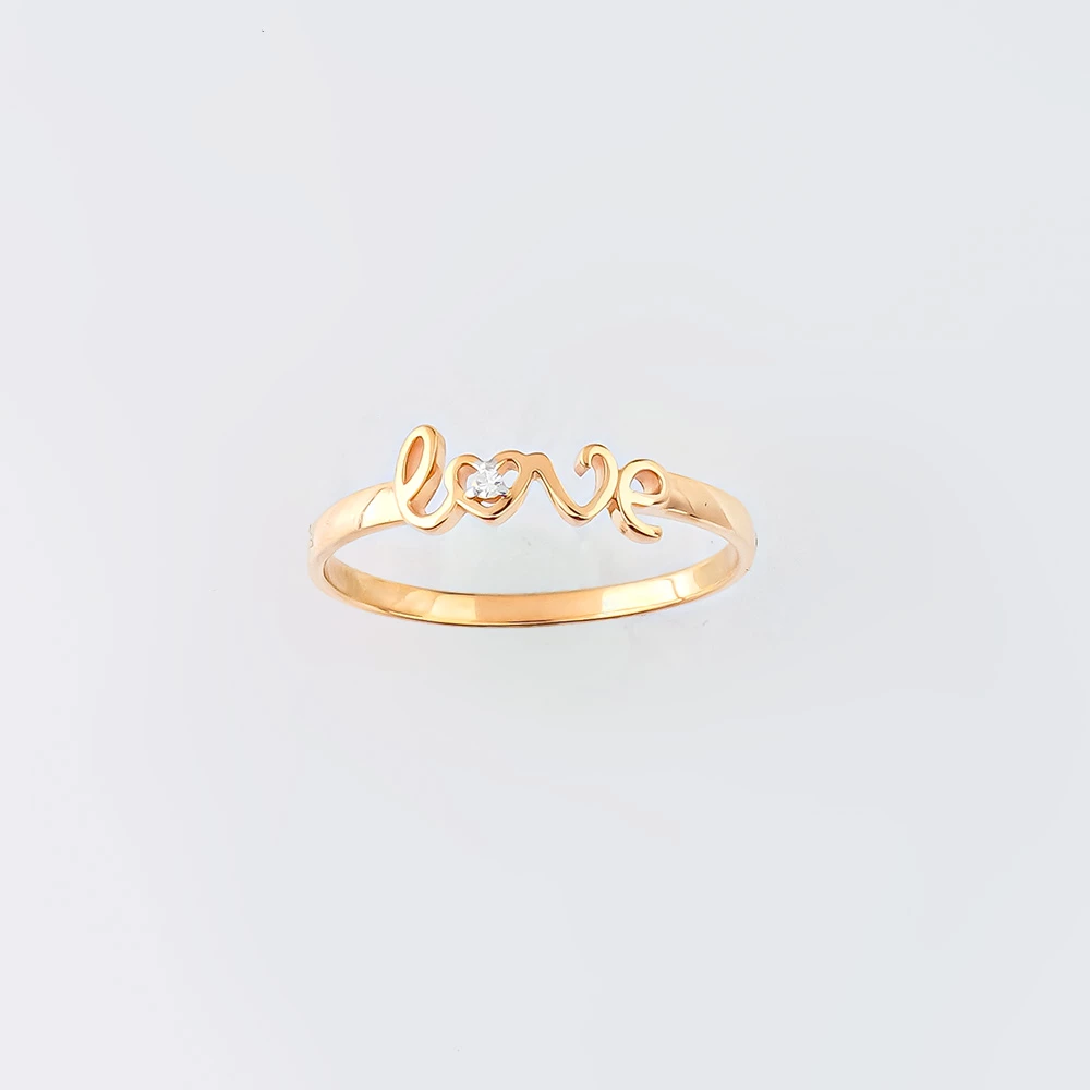 Кольцо с бриллиантом из красного золота 585 пробы Кольцо с бриллиантом из красного золота 585 пробы