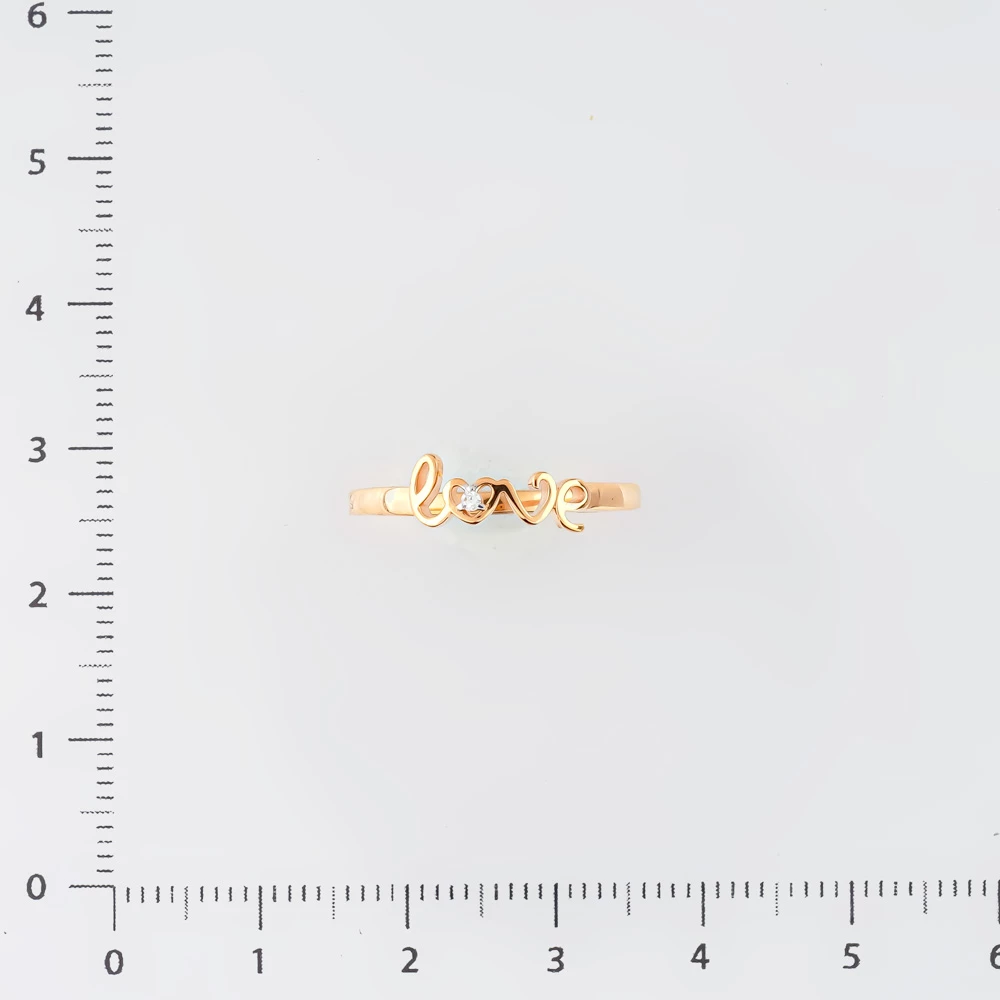 Кольцо с бриллиантом из красного золота 585 пробы Кольцо с бриллиантом из красного золота 585 пробы