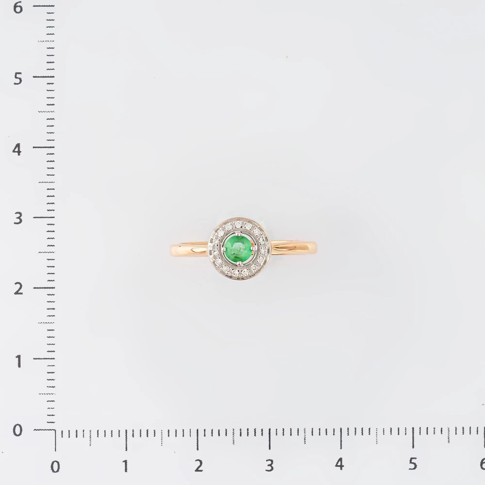 Кольцо с изумрудом из красного золота 585 пробы Кольцо с изумрудом из красного золота 585 пробы