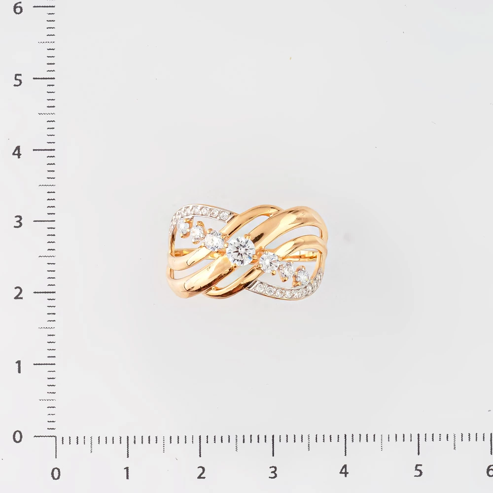 Кольцо с фианитом из красного золота 585 пробы Кольцо с фианитом из красного золота 585 пробы