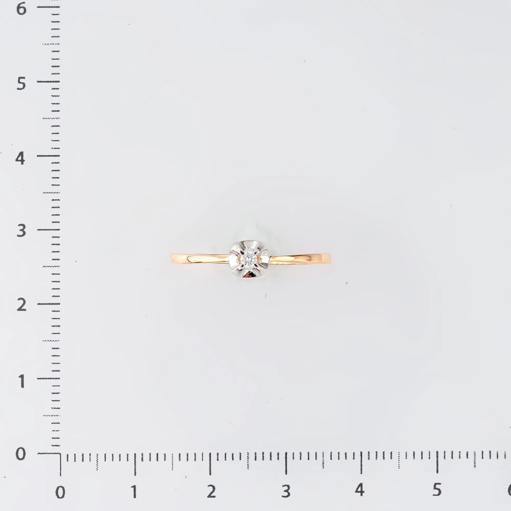 Кольцо с бриллиантом из красного золота 585 пробы