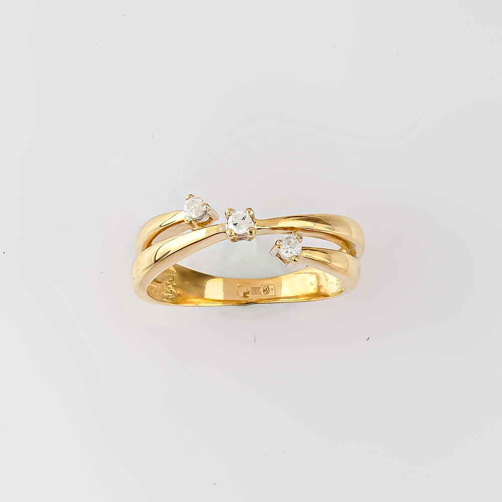 Кольцо с бриллиантом из желтого золота 500 пробы