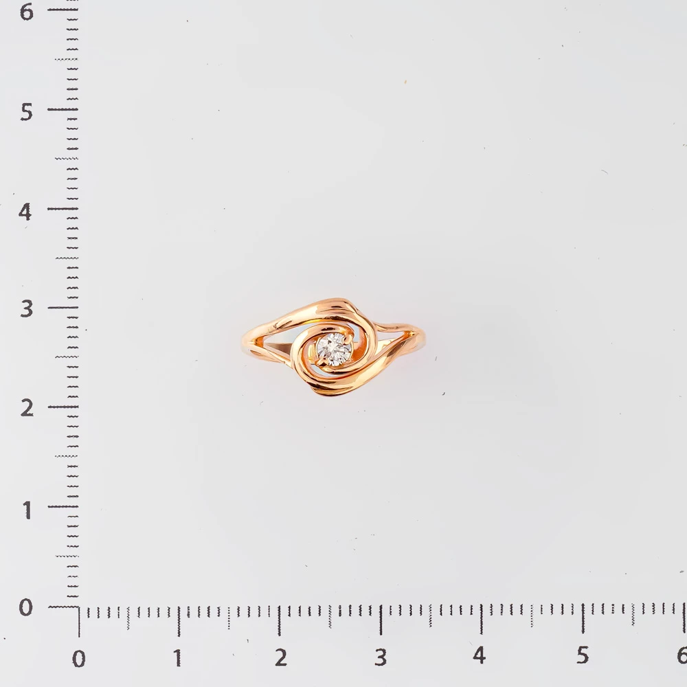 Кольцо с бриллиантом из красного золота 585 пробы