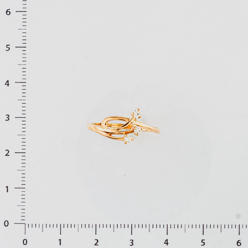 Кольцо с бриллиантом из красного золота 585 пробы