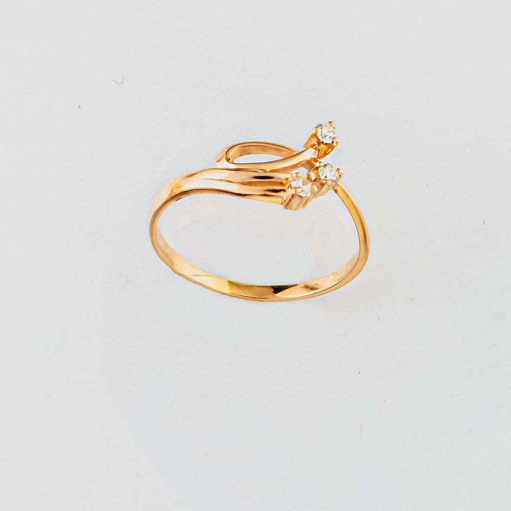 Кольцо с бриллиантом из красного золота 585 пробы