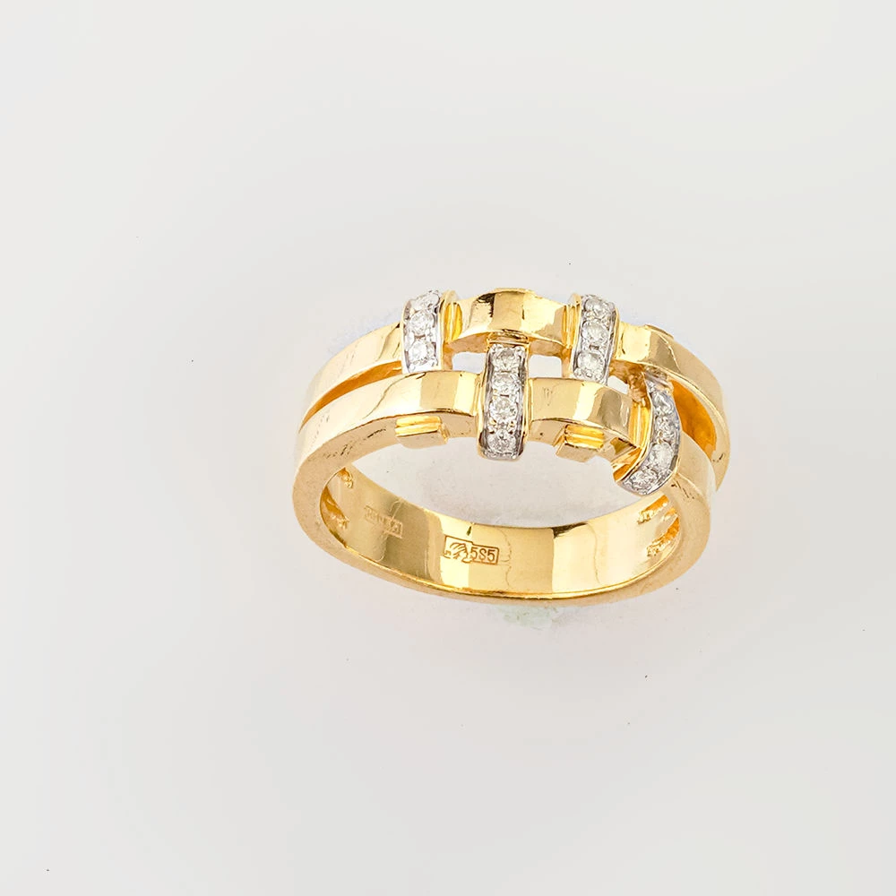 Кольцо с бриллиантом из желтого золота 585 пробы