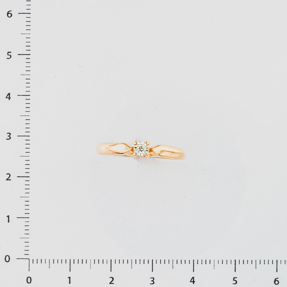 Кольцо с бриллиантом из красного золота 585 пробы