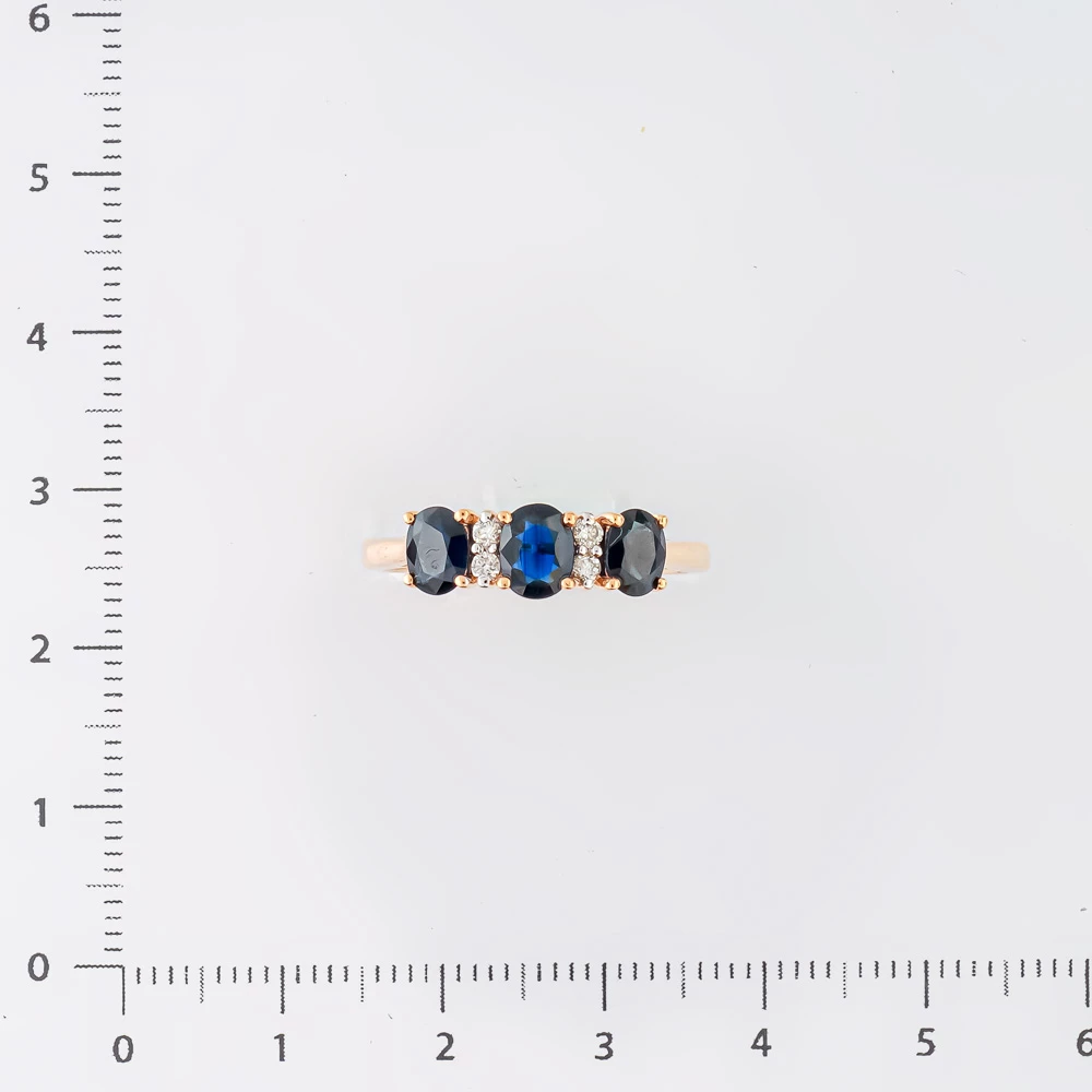 Кольцо с сапфиром из красного золота 585 пробы