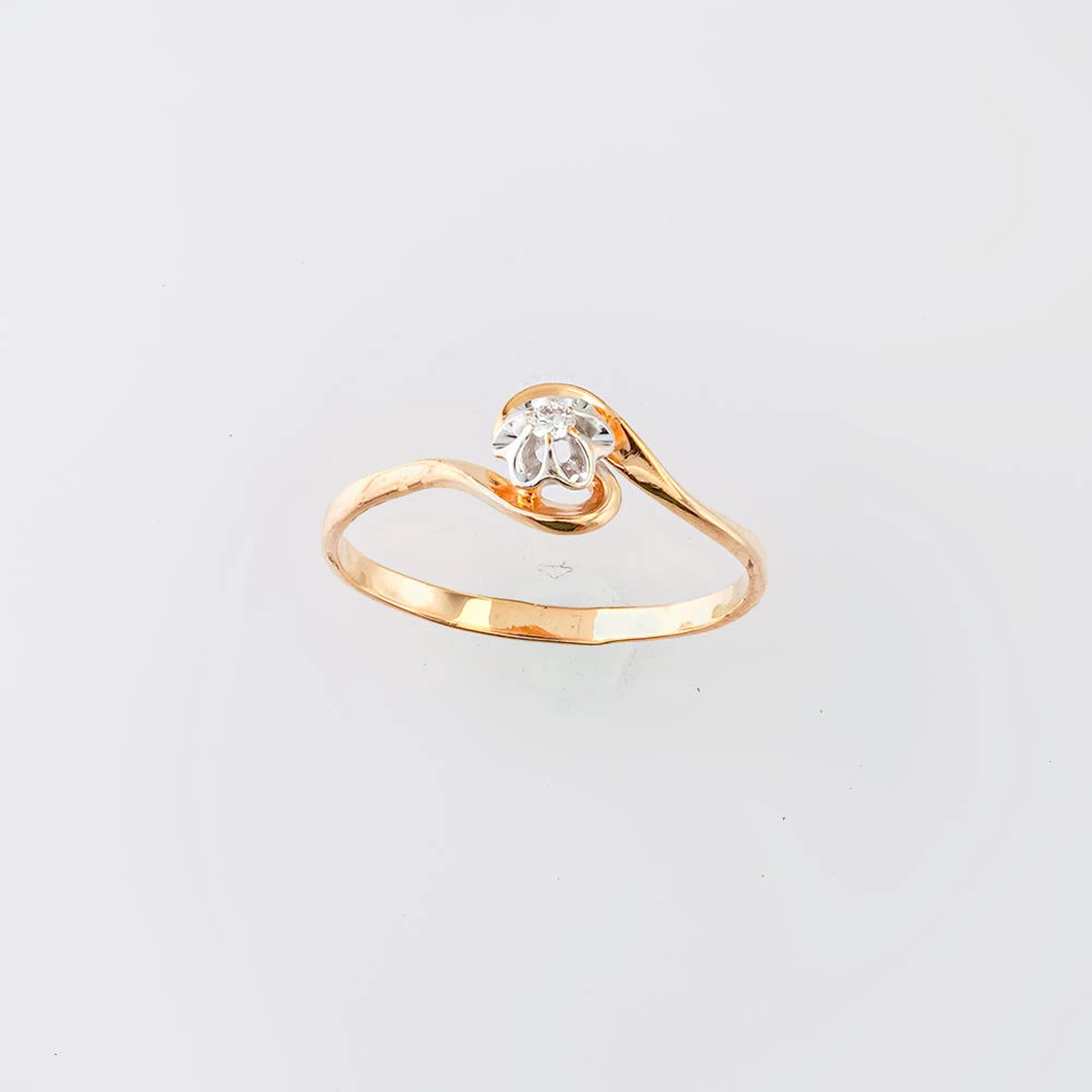 Кольцо с бриллиантом из красного золота 585 пробы