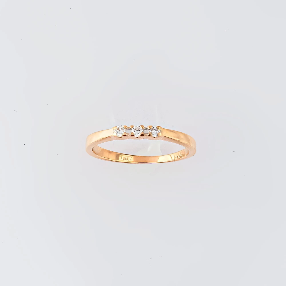 Кольцо с бриллиантом из красного золота 585 пробы