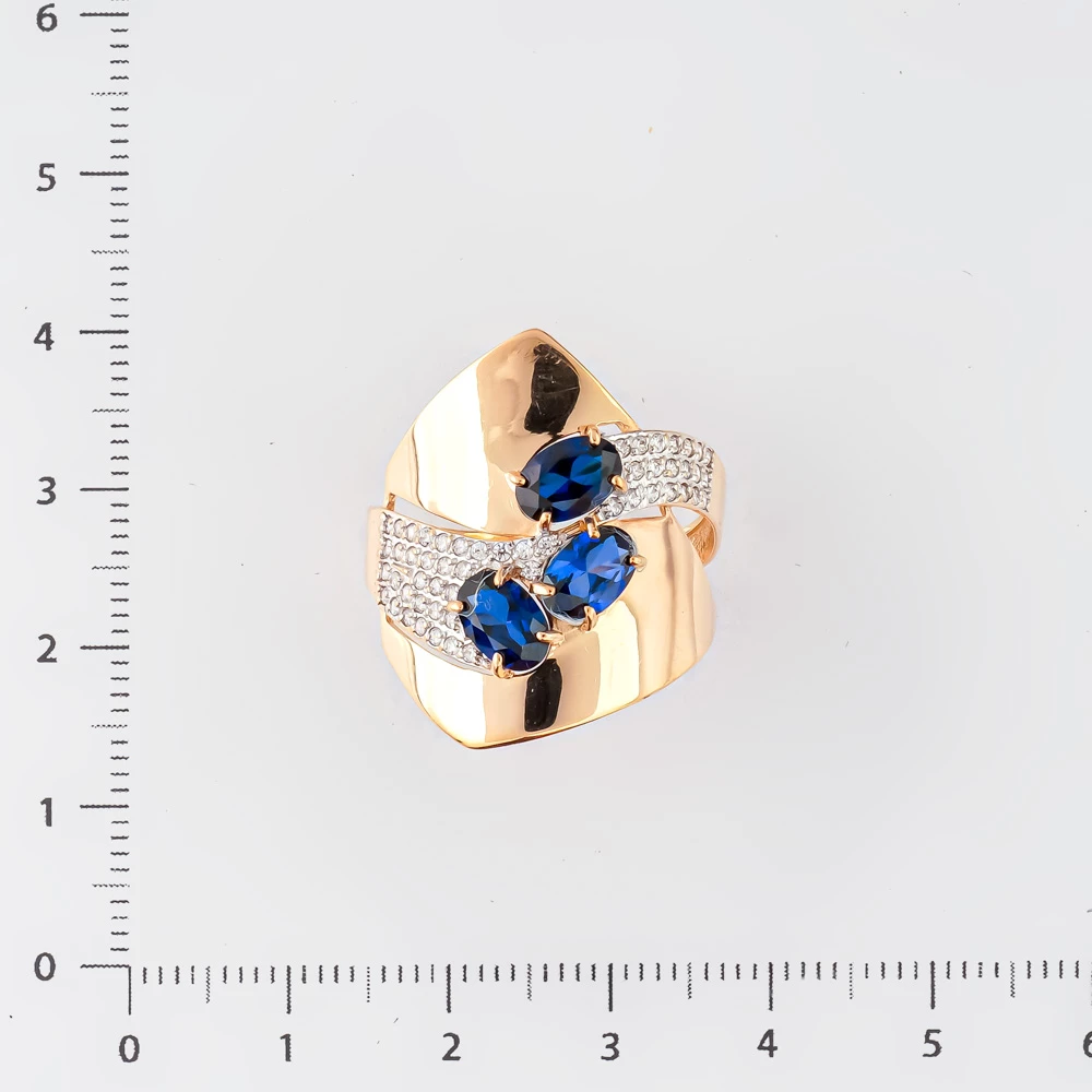 Кольцо с ситаллом из красного золота 585 пробы