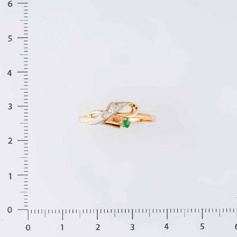 Кольцо с изумрудом из красного золота 585 пробы