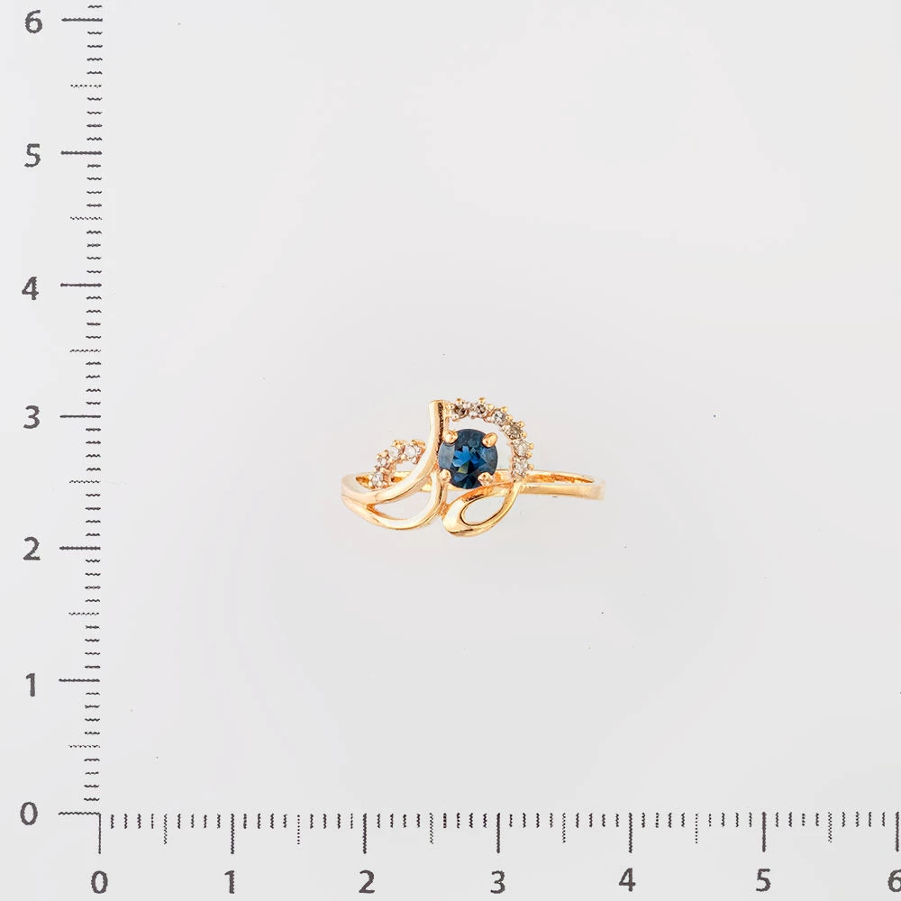 Кольцо с сапфиром из красного золота 585 пробы