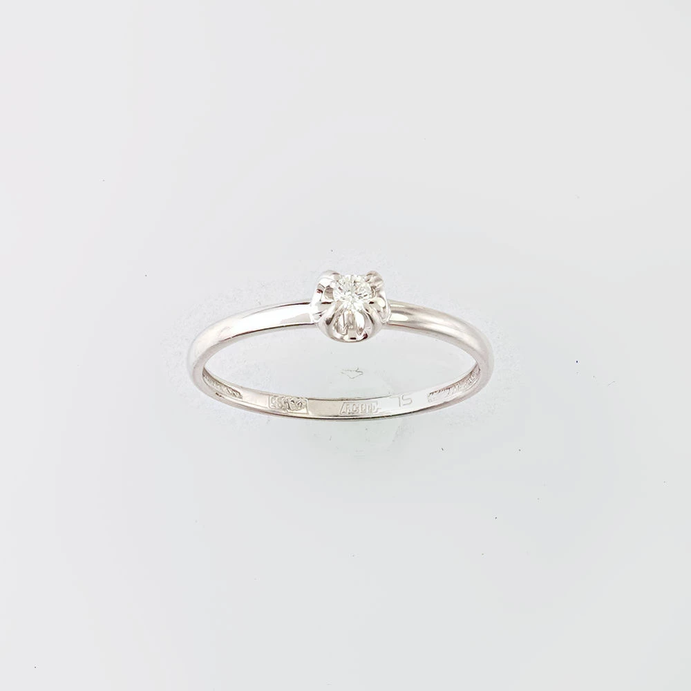 Кольцо с бриллиантом из белого золота 585 пробы