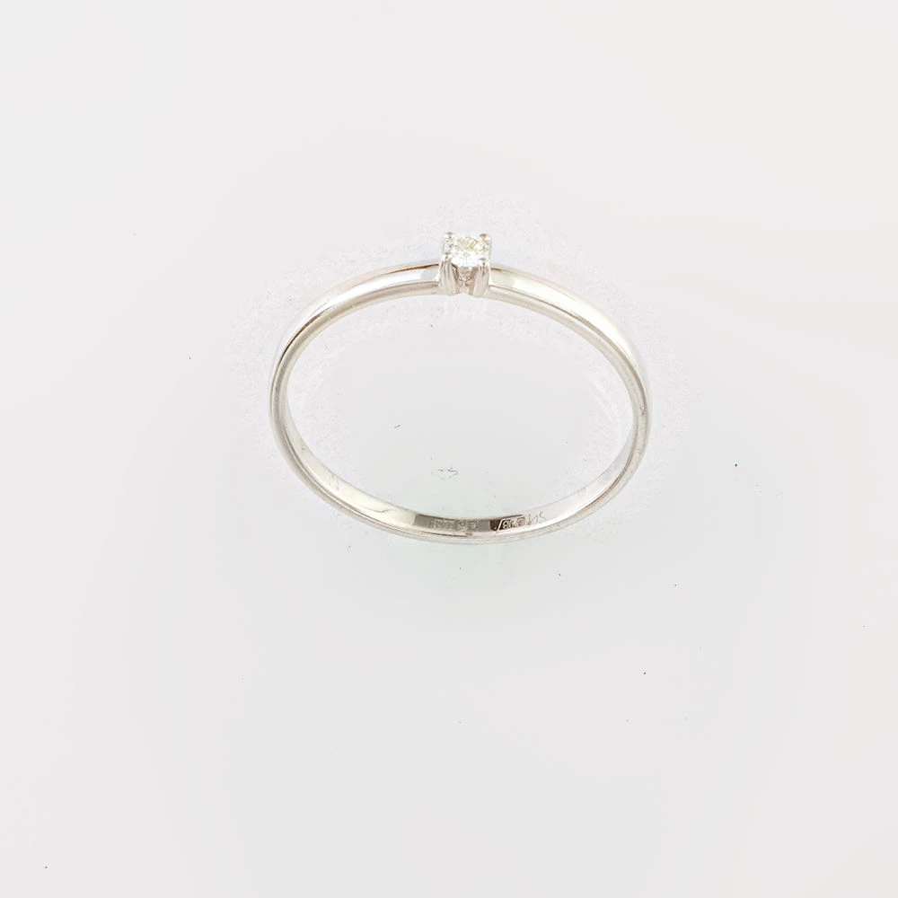 Кольцо с бриллиантом из белого золота 585 пробы