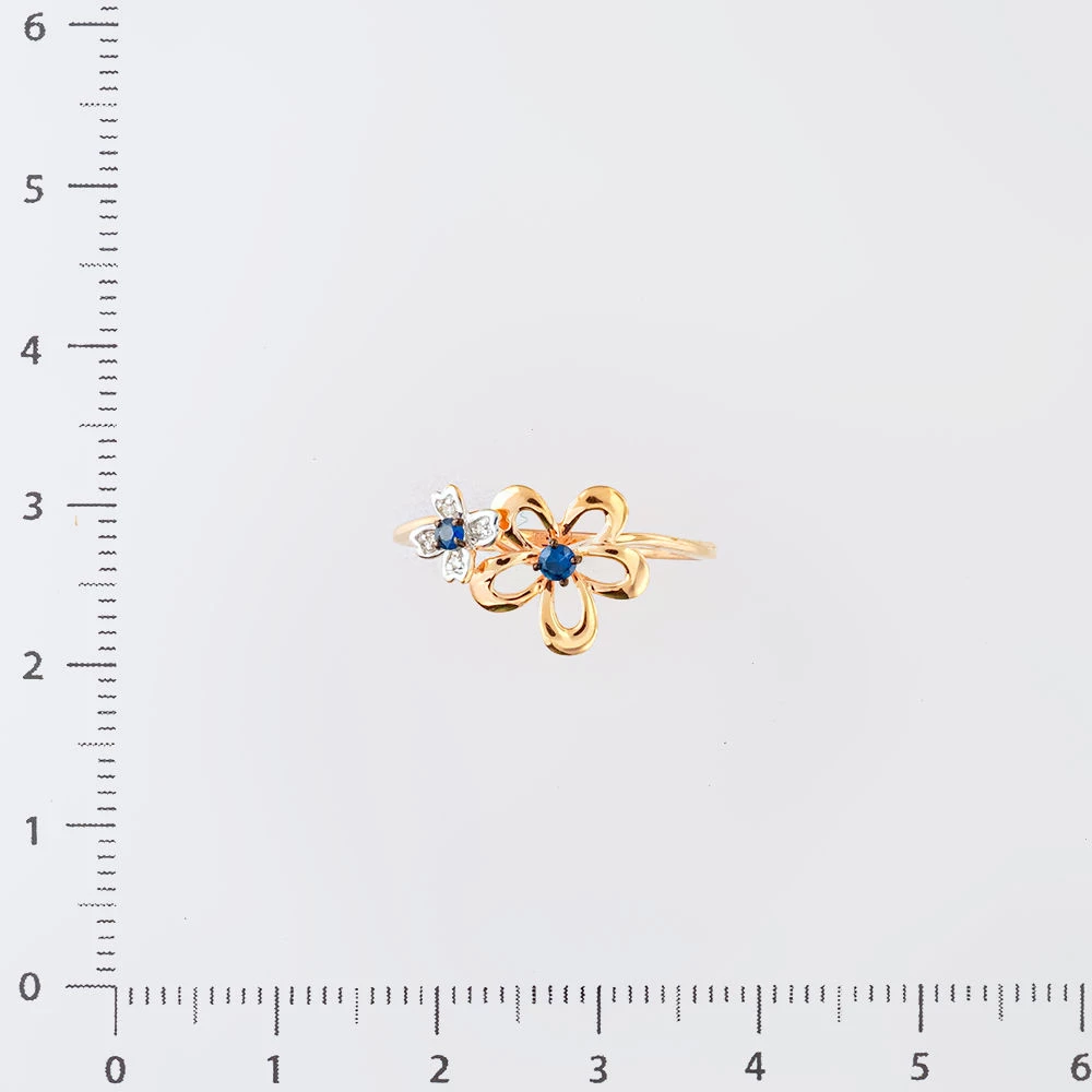 Кольцо с сапфиром из красного золота 585 пробы