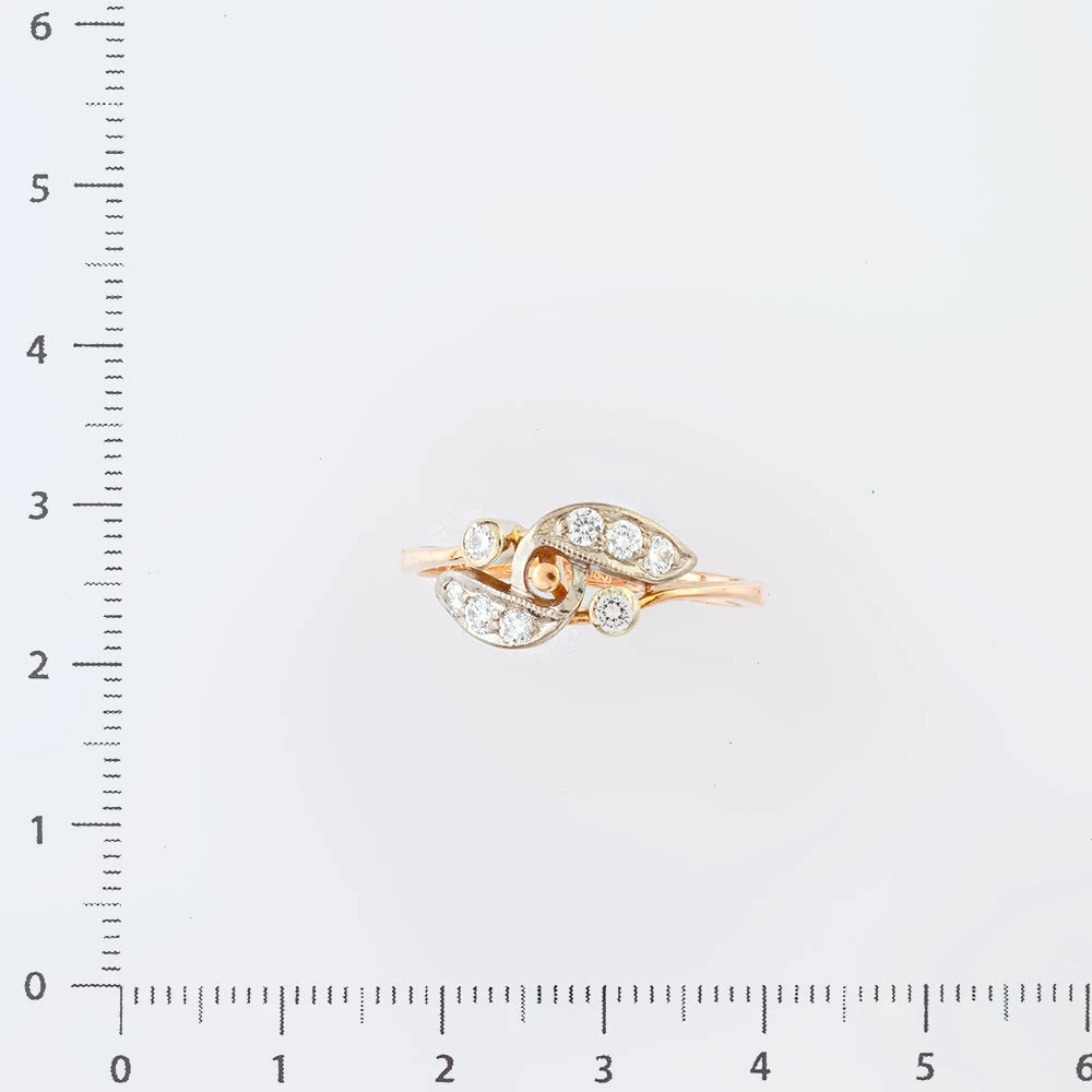 Кольцо с бриллиантом из красного золота 585 пробы