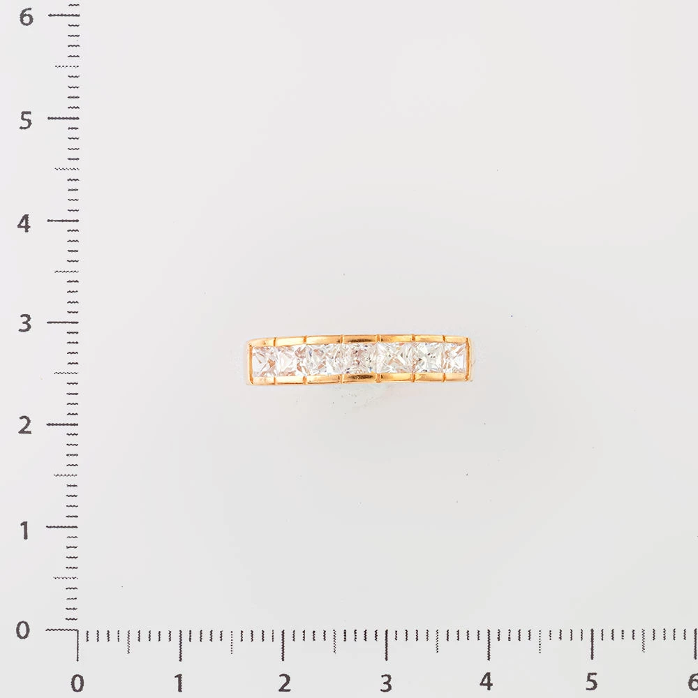 Кольцо с фианитом из красного золота 585 пробы