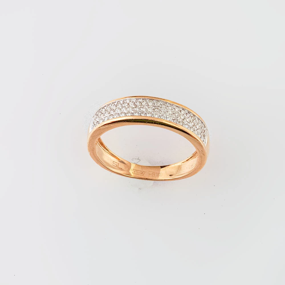 Кольцо с бриллиантом из красного золота 585 пробы