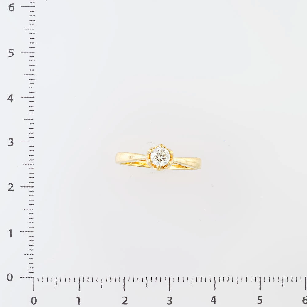 Кольцо с бриллиантом из желтого золота 585 пробы