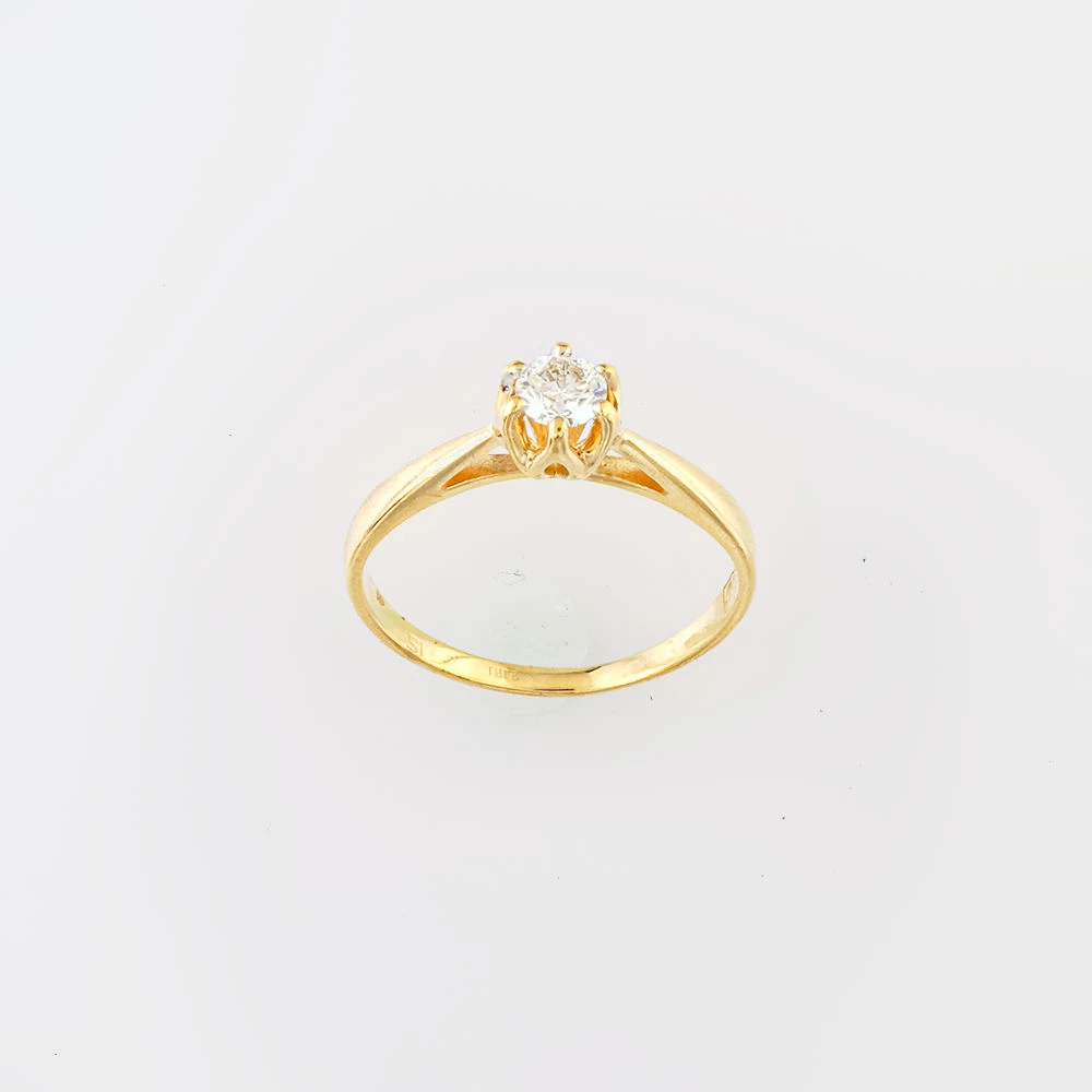 Кольцо с бриллиантом из желтого золота 585 пробы