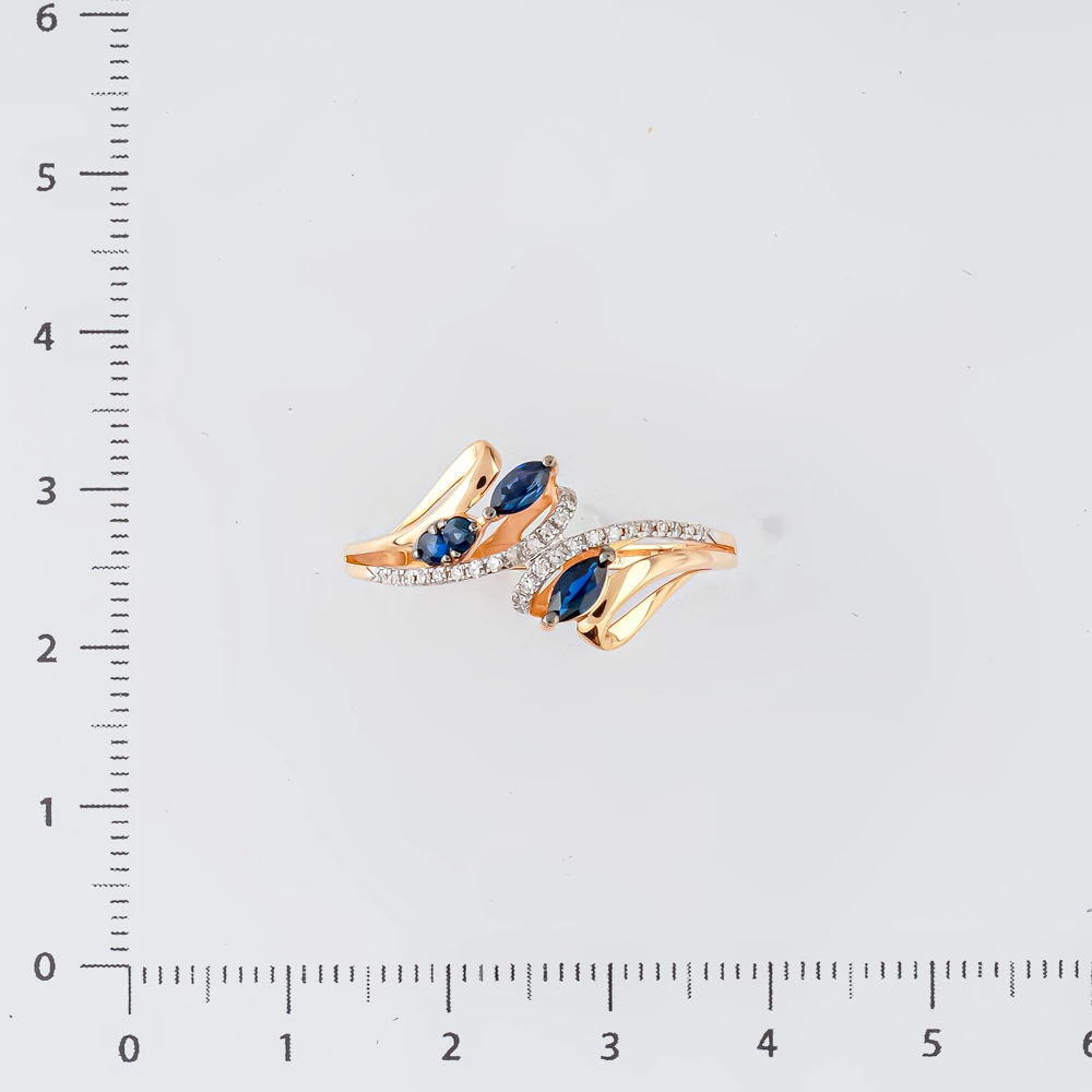 Кольцо с сапфиром из красного золота 585 пробы