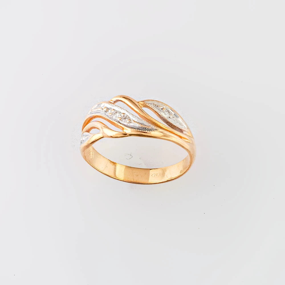 Кольцо с бриллиантом из красного золота 585 пробы