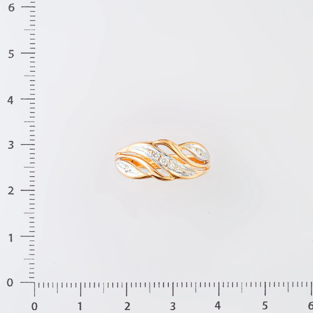 Кольцо с бриллиантом из красного золота 585 пробы