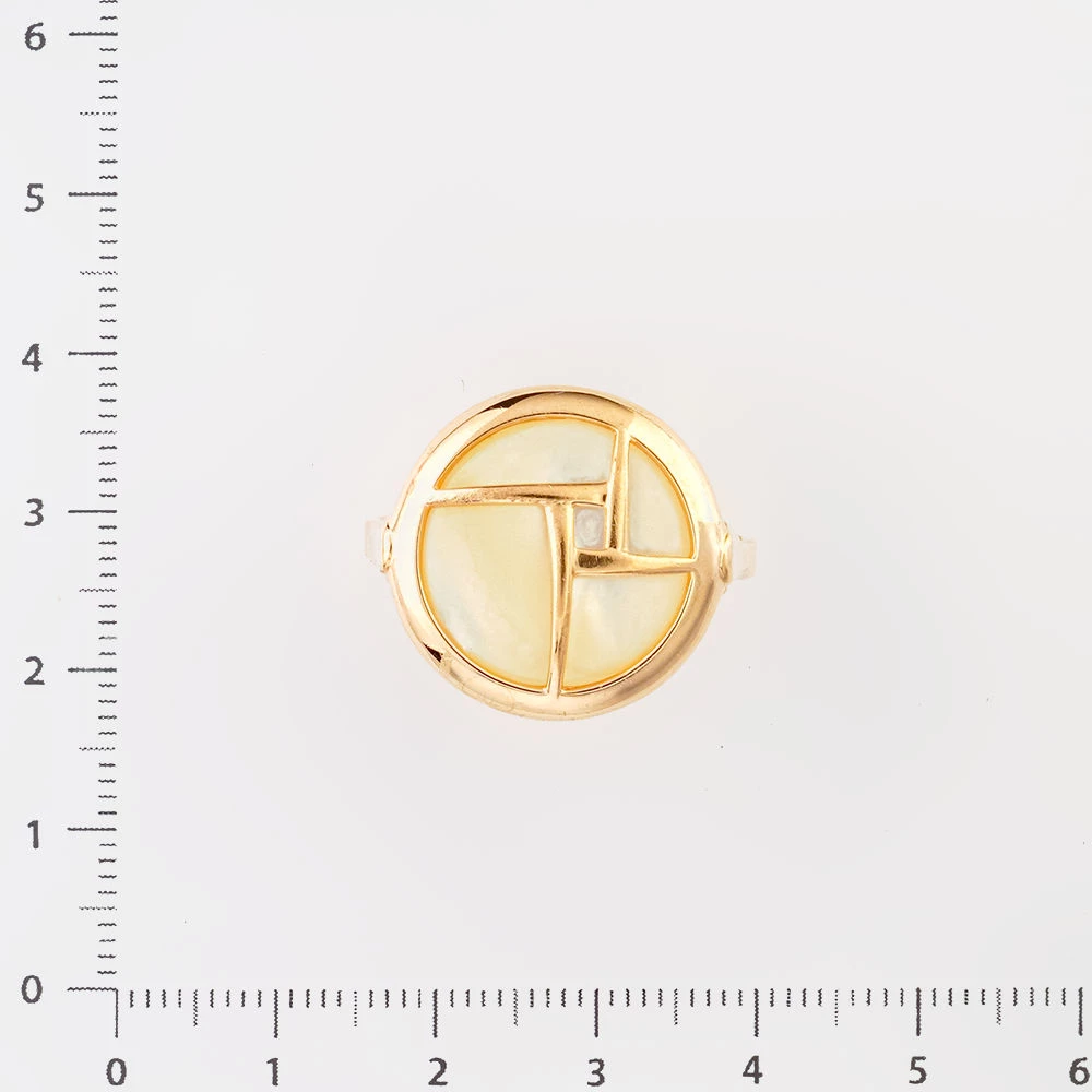 Кольцо с перламутром из красного золота 585 пробы