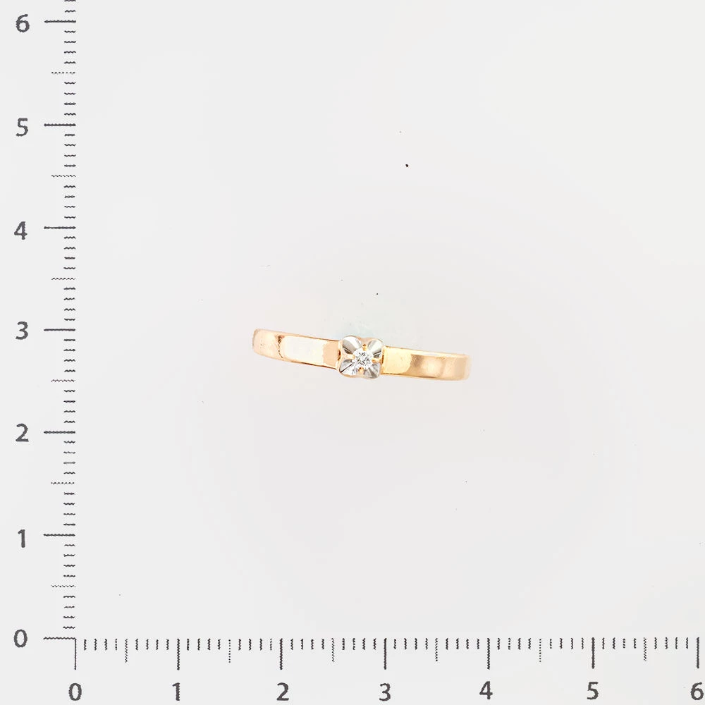 Кольцо с бриллиантом из красного золота 585 пробы