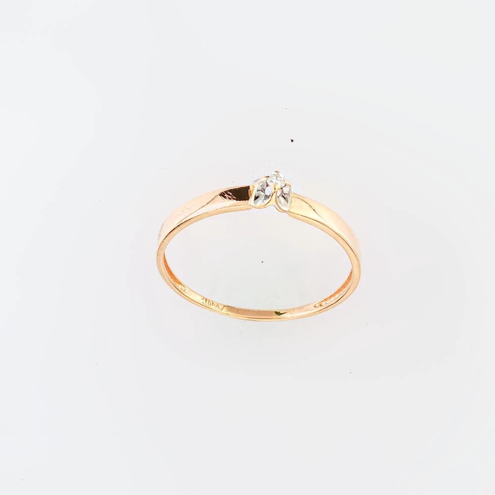 Кольцо с бриллиантом из красного золота 585 пробы