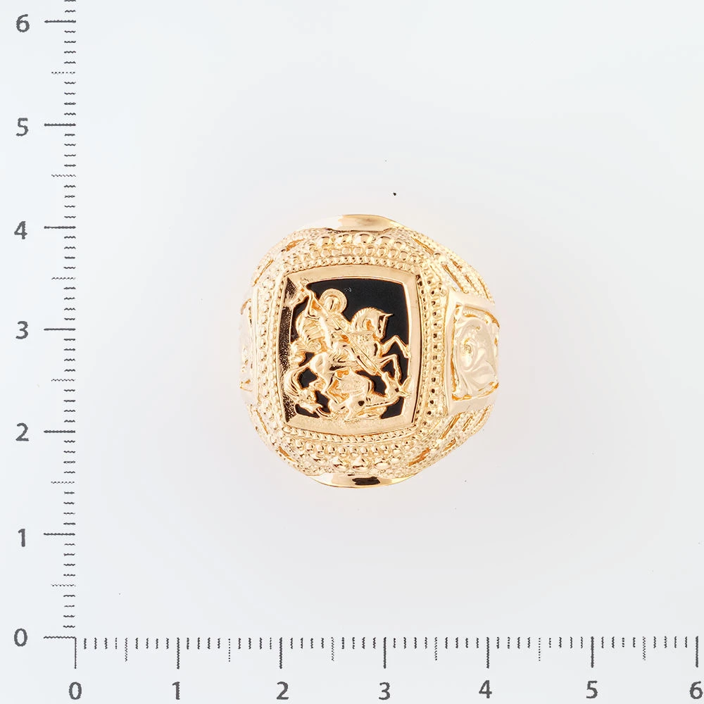 Кольцо с агатом из красного золота 585 пробы