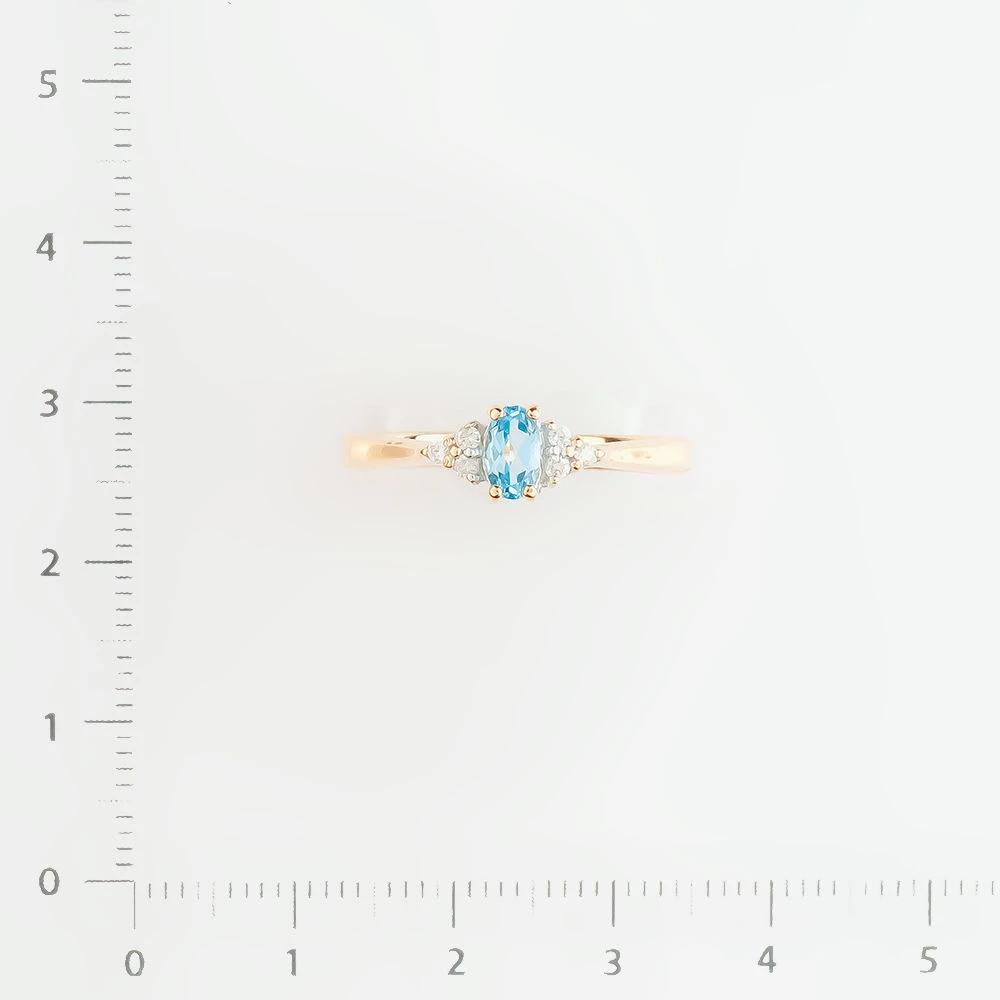 Кольцо с топазом из красного золота 585 пробы