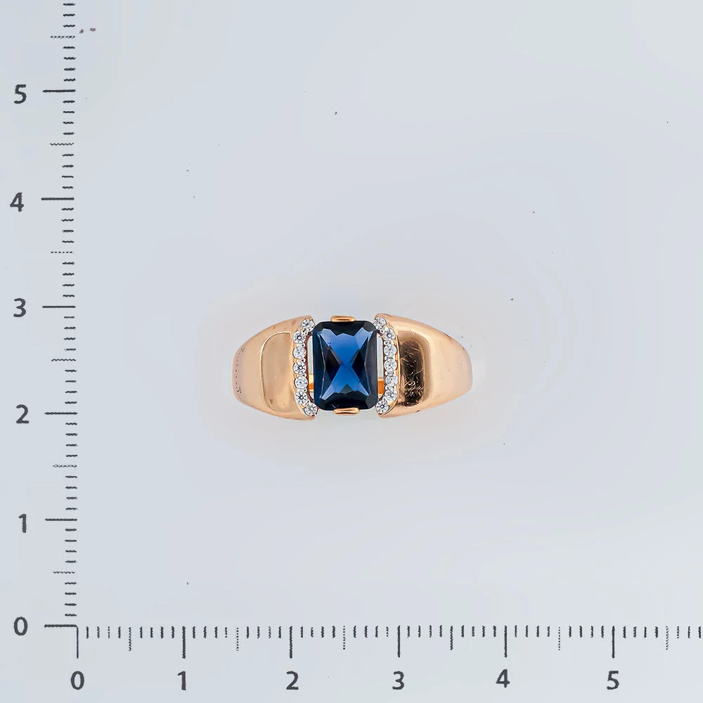 Кольцо с фианитом из красного золота 585 пробы