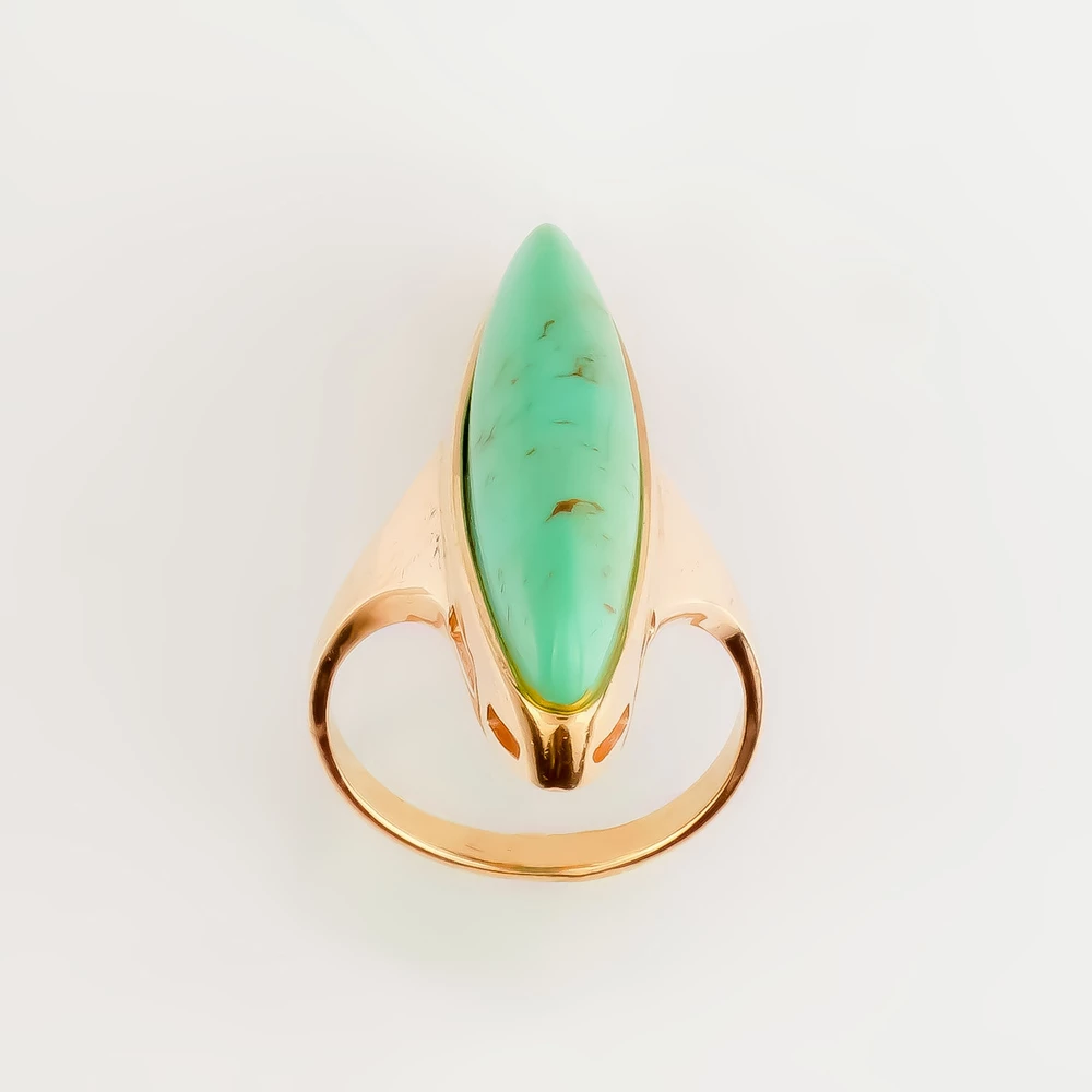 Кольцо с бирюзой из красного золота 585 пробы