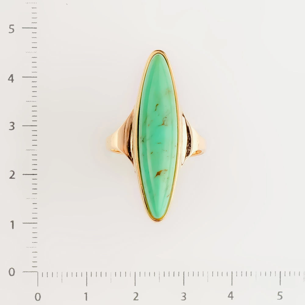 Кольцо с бирюзой из красного золота 585 пробы