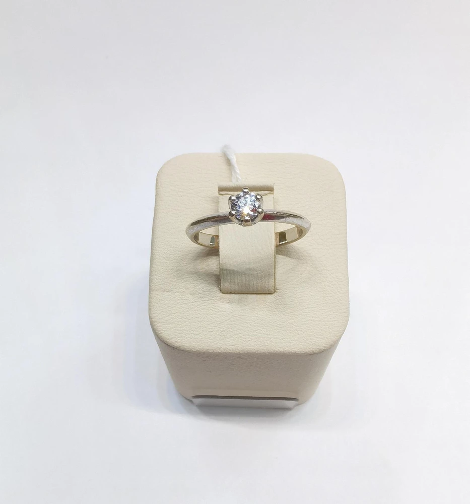 Кольцо с бриллиантом из белого золота 585 пробы