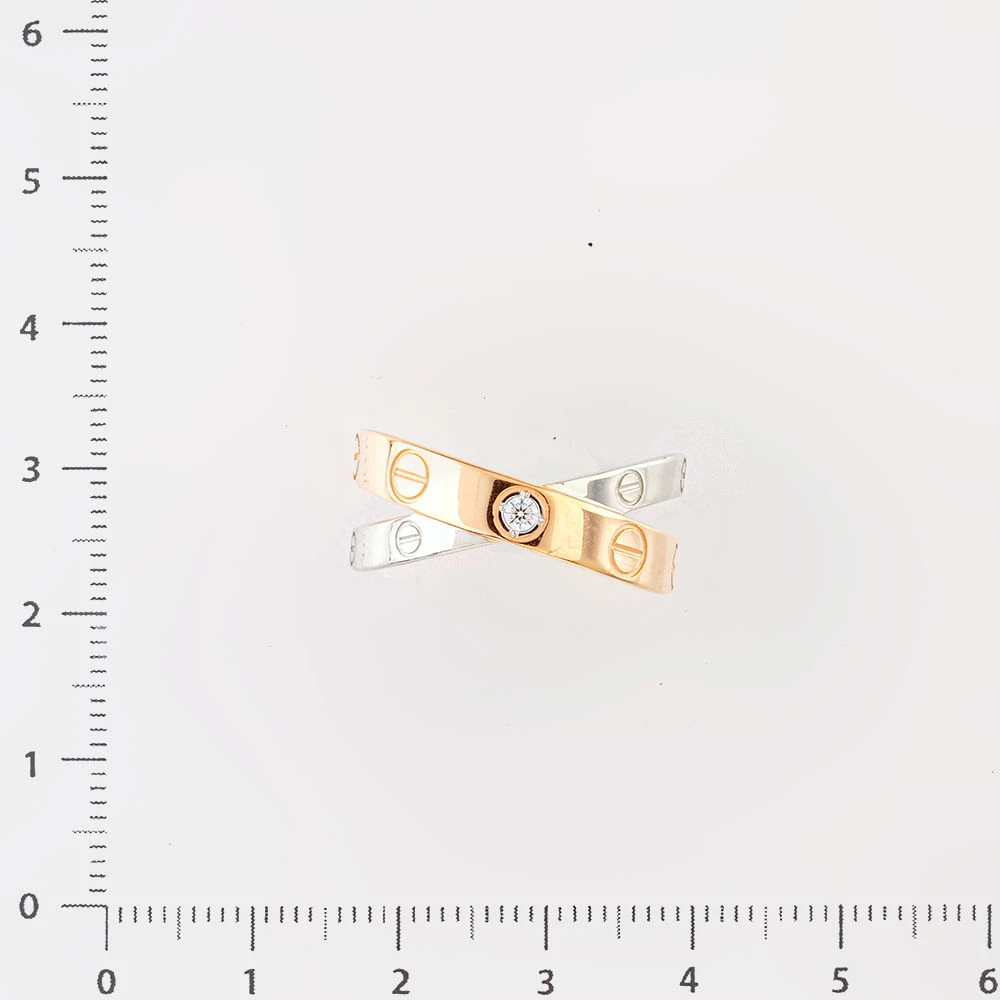 Кольцо с фианитом из красного золота 585 пробы