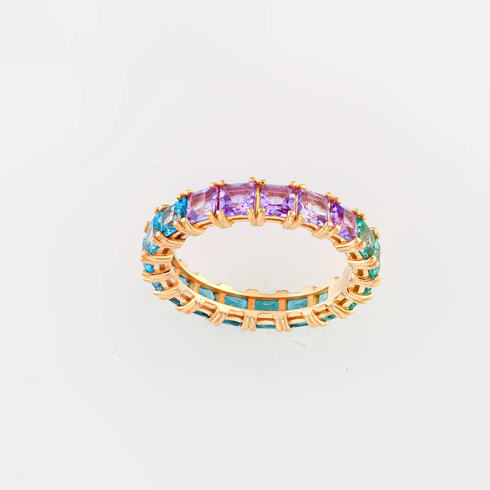 Кольцо с аметистом из красного золота 585 пробы