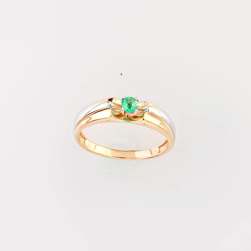 Кольцо с изумрудом из красного золота 585 пробы