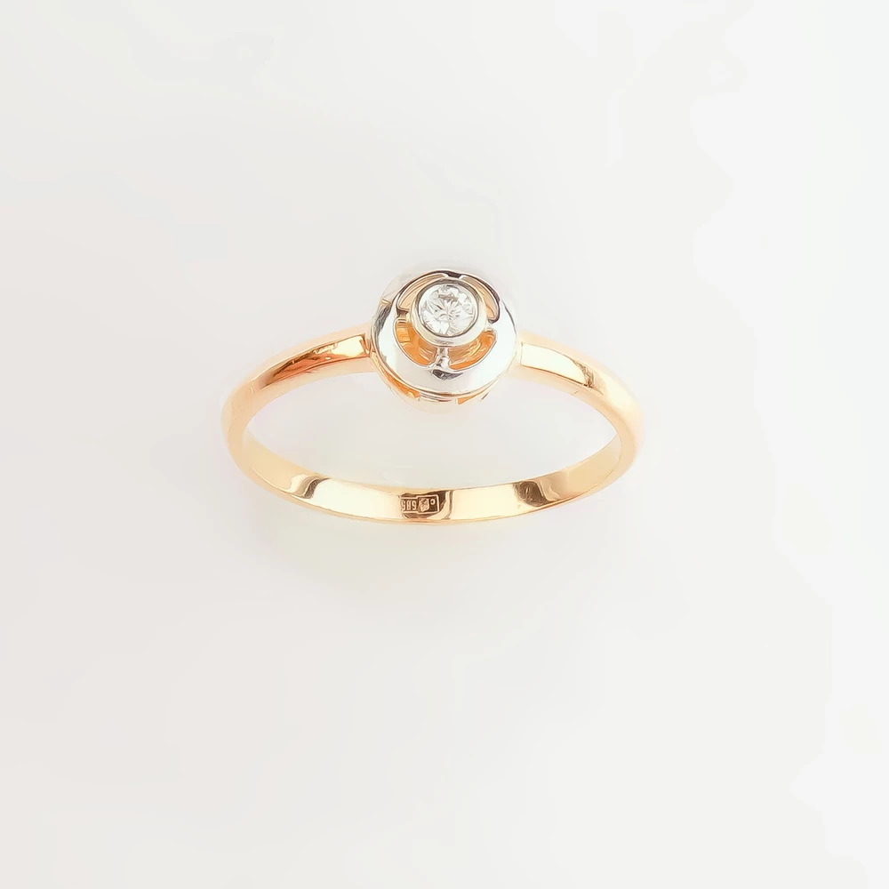 Кольцо с бриллиантом из красного золота 585 пробы