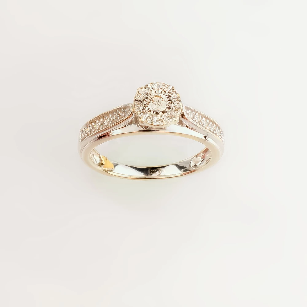 Кольцо с бриллиантом из белого золота 585 пробы