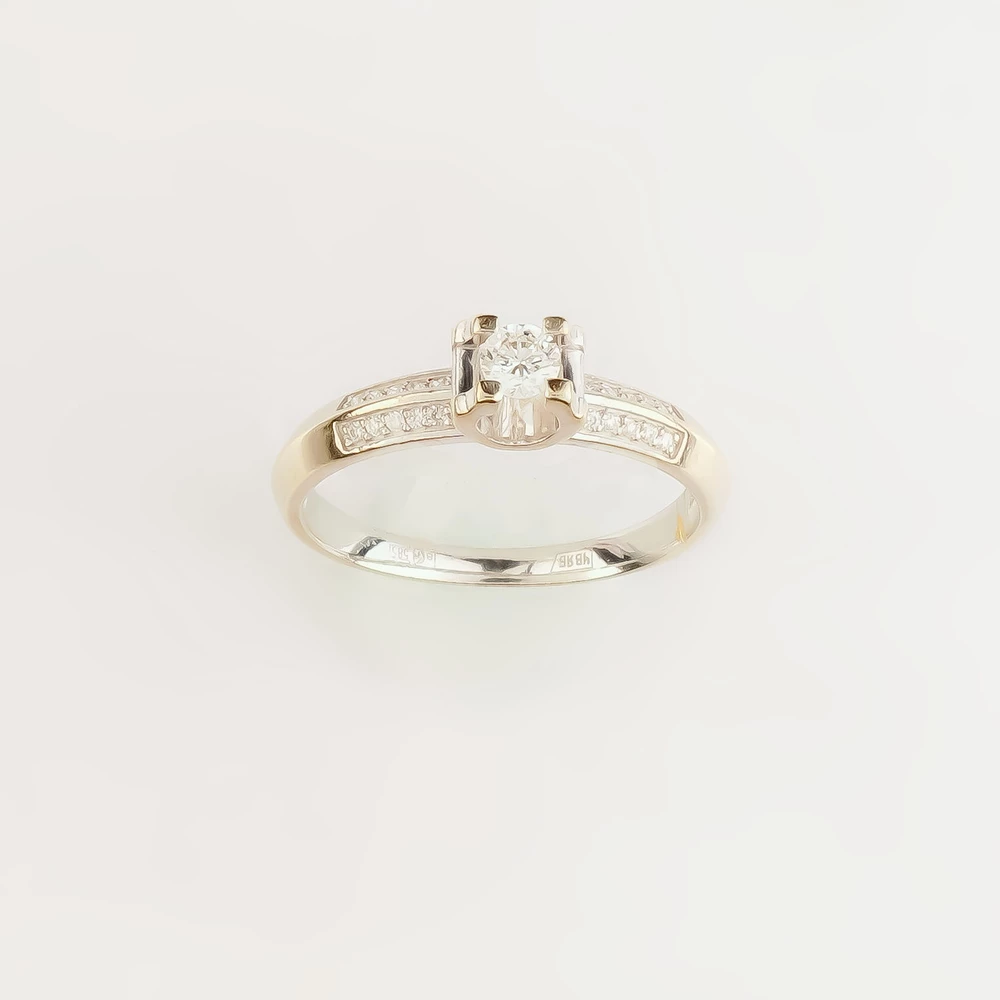 Кольцо с бриллиантом из белого золота 585 пробы