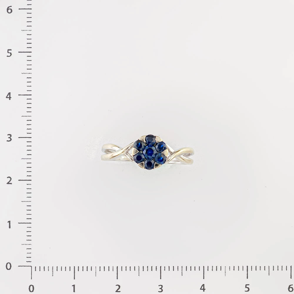 Кольцо с сапфиром из белого золота 585 пробы