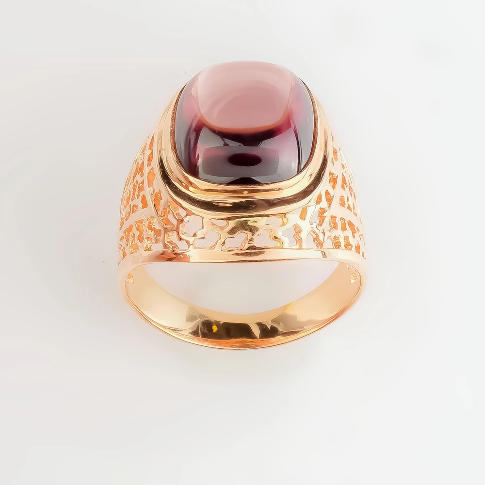 Кольцо с кварцем из красного золота 583 пробы