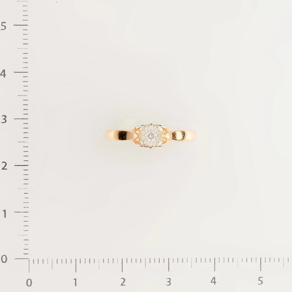 Кольцо с бриллиантом из красного золота 585 пробы