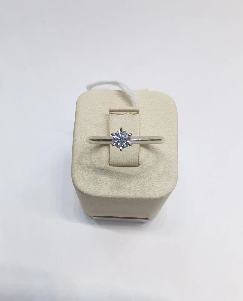 Кольцо с бриллиантом из белого золота 585 пробы