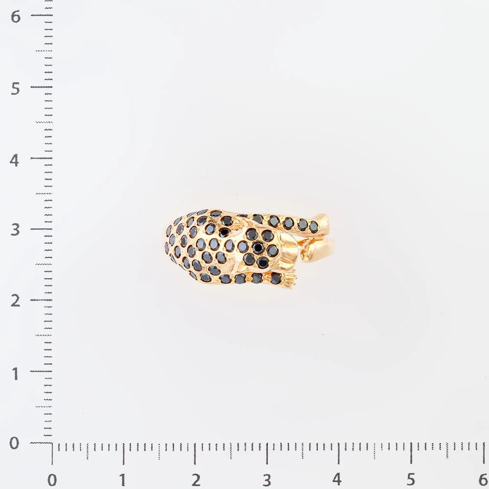 Кольцо с фианитом из красного золота 585 пробы