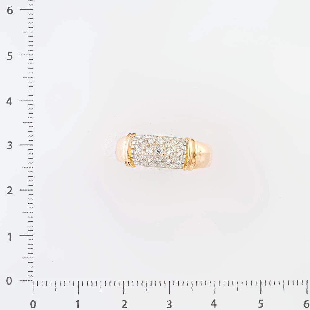 Кольцо с фианитом из красного золота 585 пробы